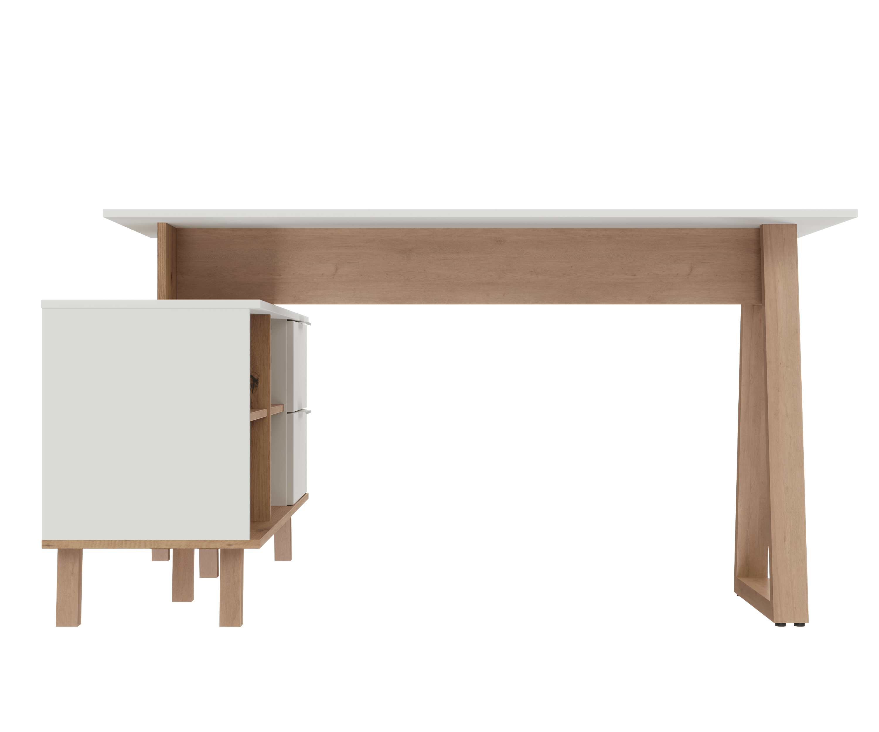 Стол письменный угловой "Флоро" ИВ-123.02.00 Дуб Онтарио/Белый_2583