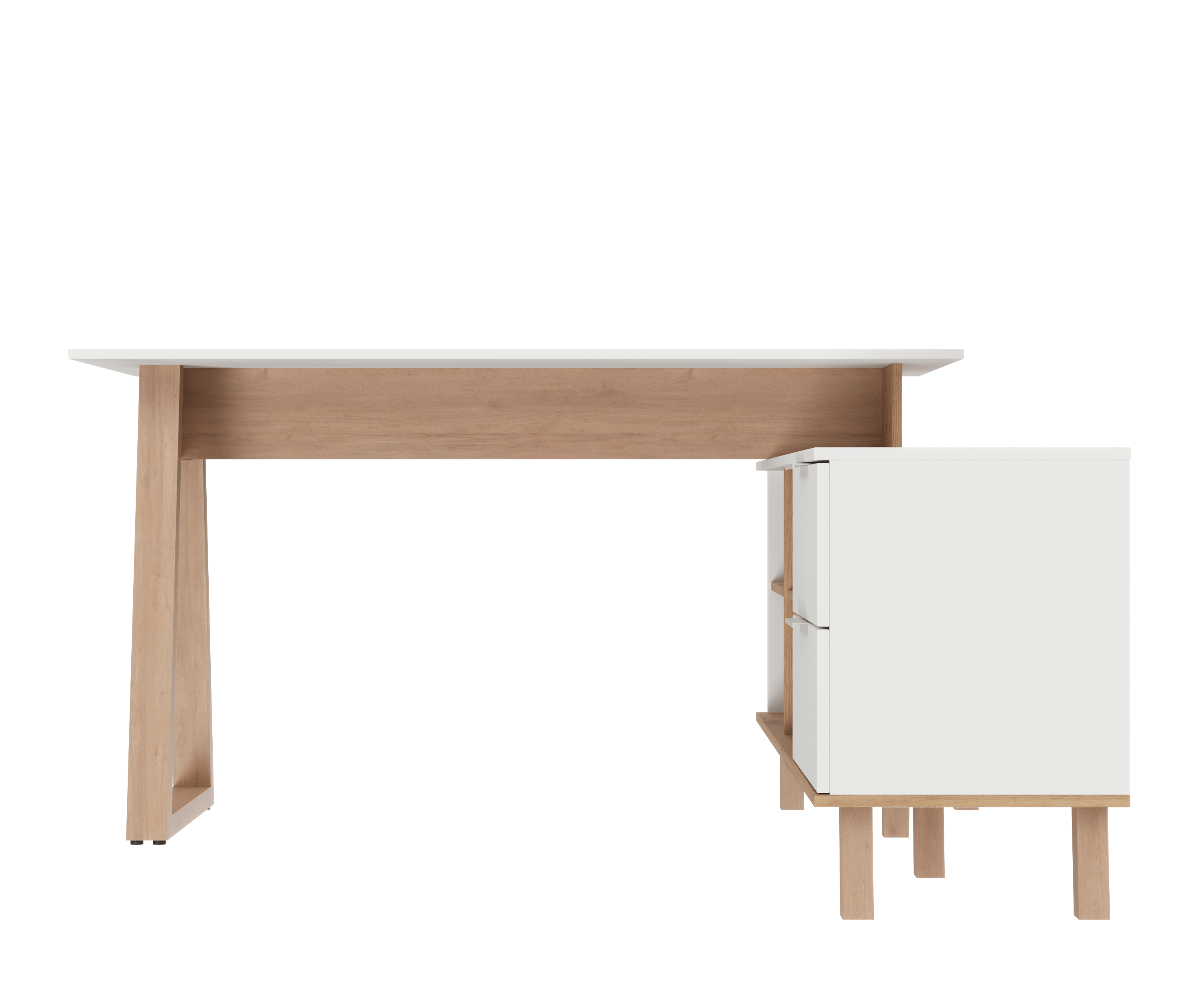 Стол письменный угловой "Флоро" ИВ-123.02.00 Дуб Онтарио/Белый_2581