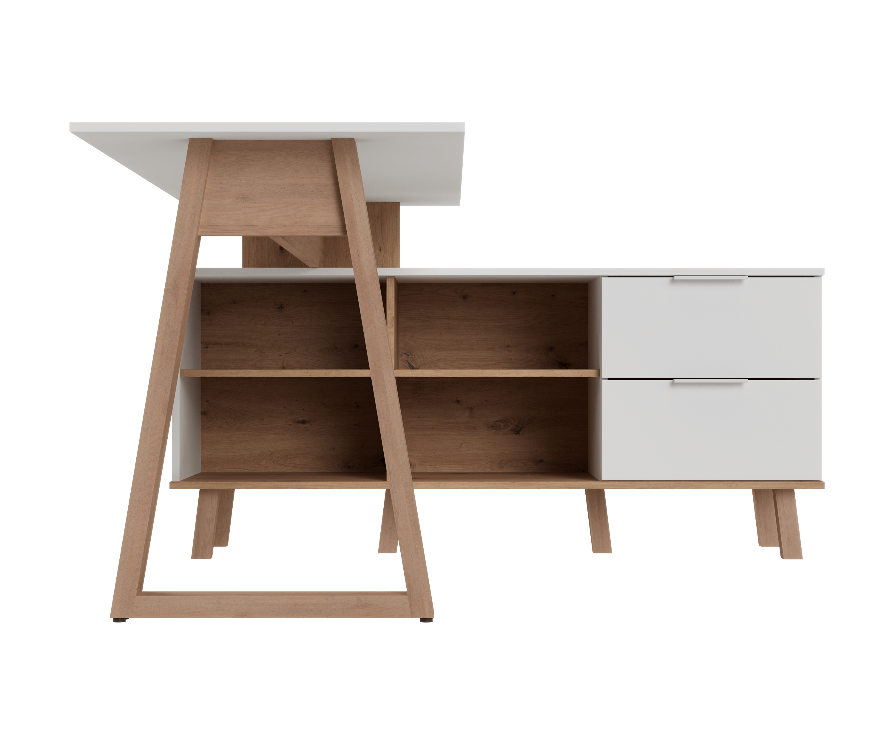 Стол письменный угловой "Флоро" ИВ-123.02.00 Дуб Онтарио/Белый_2582